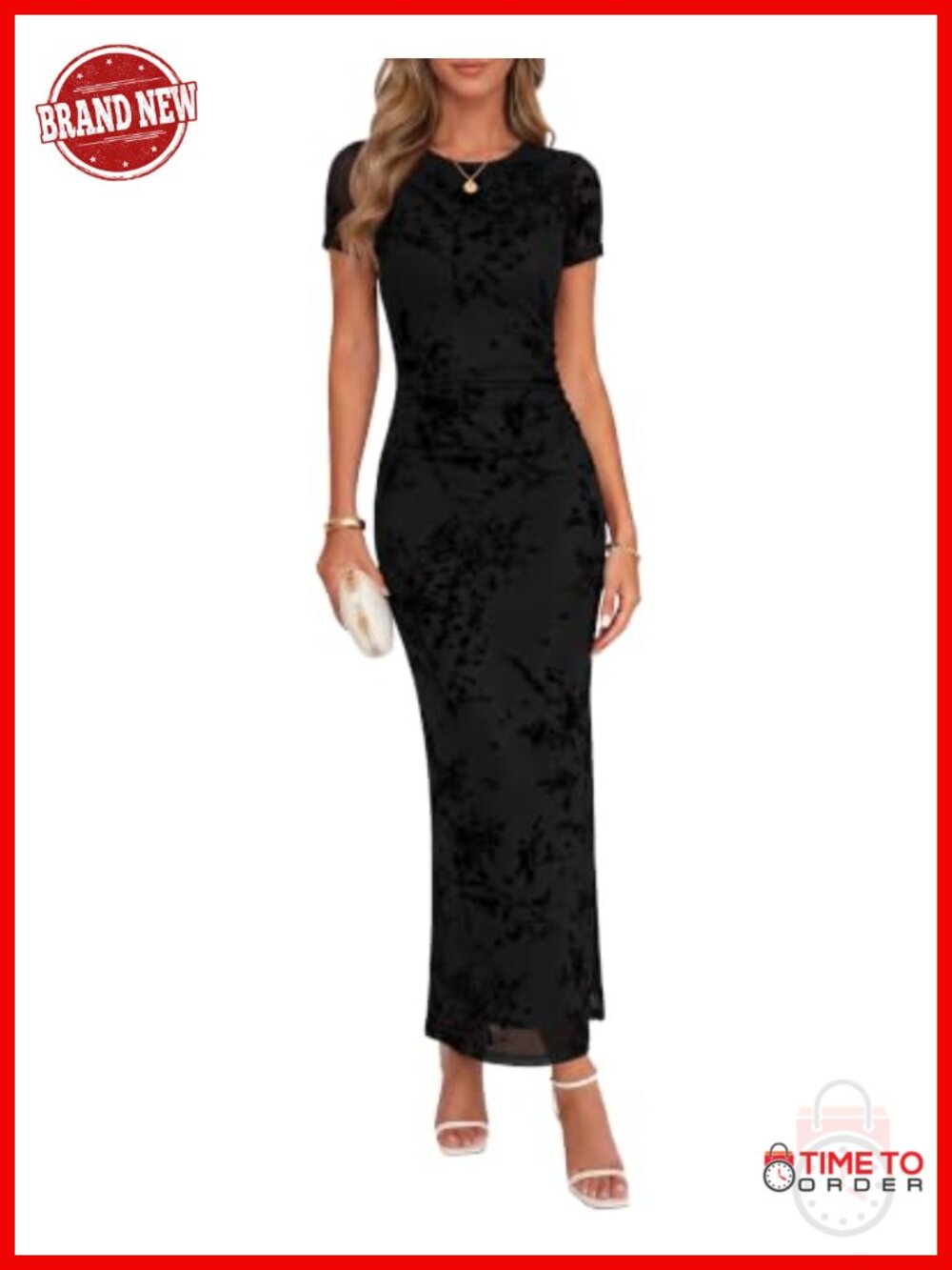 Floral Bodycon Maxi Dress Mesh Side Slit Formal Cocktail Wedding Guest